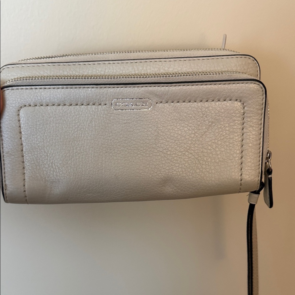 Coach Metallic Cream Leather Wallet